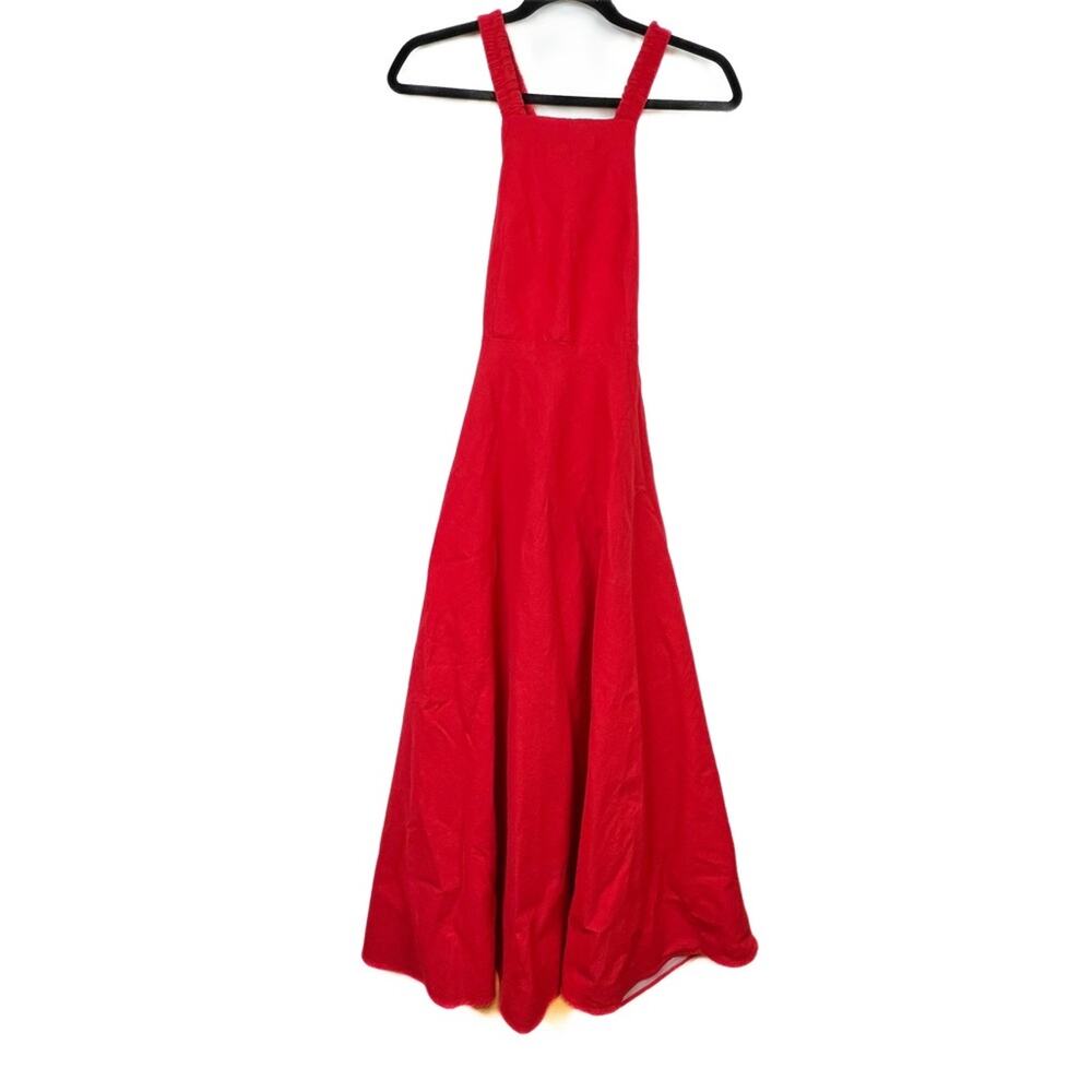 Zara Red Linen Blend Voluminous Strappy Halter Dress. Blogger fave!🔥 - Picture 6 of 13